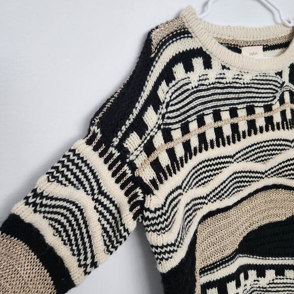 BA&SH Wool Blend Oversized Relaxed Sweater US8 Cozycore Knit Grunge - Picture 3 of 7